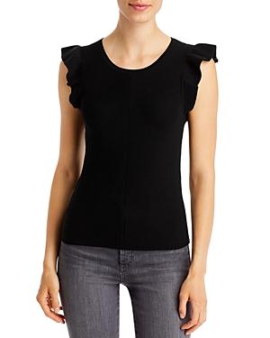 T Tahari Flutter Cap Sleeve Knit Top