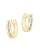 Bloomingdale's Channel Set Huggie Hoop Earrings In 14k Yellow Gold, 0.15 Ct. T.w. - 100% Exclusive