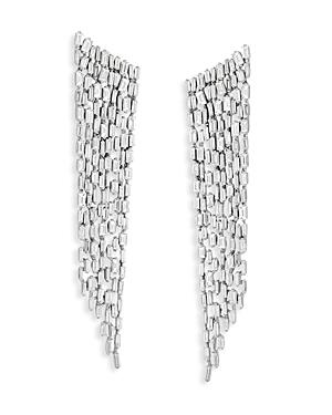 Suzanne Kalan 18k White Gold Fireworks Diamond Baguette Icicle Drop Earrings