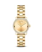 Movado Bold Yellow Gold Ion-plated Stainless Steel Watch With Diamonds, 25mm