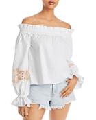 Ramy Brook Quinn Off Shoulder Balloon Sleeve Top