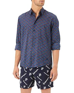 Vilebrequin Micro Ronde Des Tortues Cotton Voile Printed Regular Fit Button Down Shirt