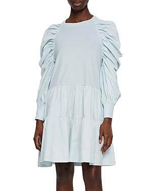 Jonathan Simkhai Karlie Statement Sleeve Organic Cotton Poplin Dress