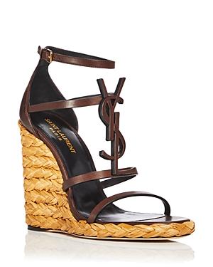 Saint Laurent Women's Cassandra Logo Wedge Sandals