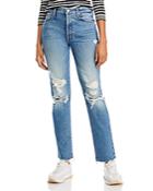 Mother The Trickster Skimp Frayed Jeans In Thrill Seeker