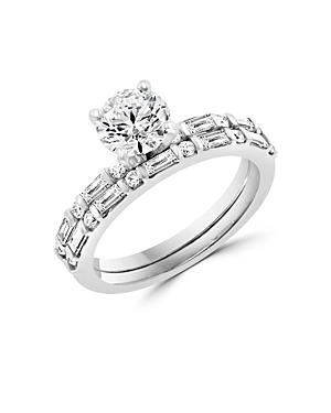 Bloomingdale's Diamond Round & Baguette Engagement Ring & Band Set In 14k White Gold, 1.65 Ct. T.w. - 100% Exclusive