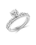 Bloomingdale's Diamond Round & Baguette Engagement Ring & Band Set In 14k White Gold, 1.65 Ct. T.w. - 100% Exclusive