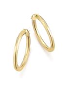 14k Yellow Gold Faceted Tube Hoop Earrings - 100% Exclusive