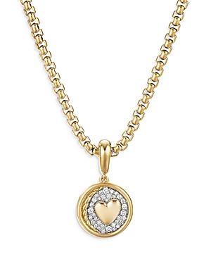 David Yurman 18k Yellow Gold Sy Heart Amulet With Diamonds