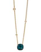 Michael Aram 18k Yellow Gold Beaded Chain Necklace With London Blue Topaz Cushion Pendant, 16