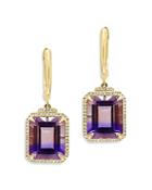 Bloomingdale's Ametrine & Diamond Halo Drop Earrings In 14k Yellow Gold - 100% Exclusive