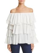 Endless Rose Off-the-shoulder Tiered Ruffle Top