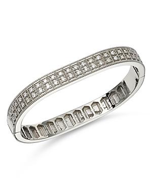 Alberto Amati Sterling Silver Diamond Hinge Bangle Bracelet