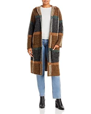 Joseph A Plus Plaid Hooded Coatigan
