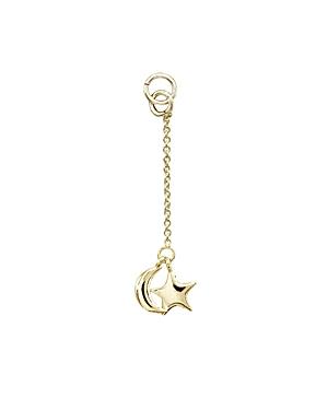 Aqua Dangling Half Moon & Star Charm In 18k Gold-plated Sterling Silver Or Sterling Silver - 100% Exclusive
