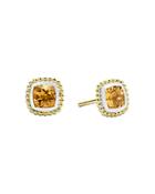 Lagos 18k Yellow Gold & Sterling Silver Caviar Color Citrine Stud Earrings