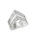 Bloomingdale's Round & Baguette Diamond Chevron Ring In 14k White Gold, 0.75 Ct. T.w. - 100% Exclusive