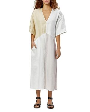 Equipment Josee Linen Color Blocked Dress