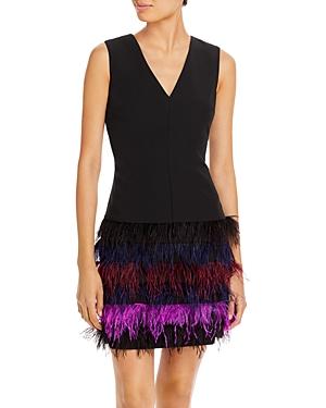 Milly Veronica Feather Trim Dress