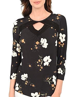 Daniel Rainn Cutout Floral Print Top