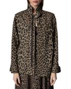 Zadig & Voltaire Kayaka Cotton Canvas Leopard Print Jacket