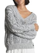 Reiss Esme Cable Knit V Neck Sweater