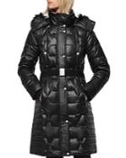 Marc New York Faux Fur-trim Belted Puffer Coat