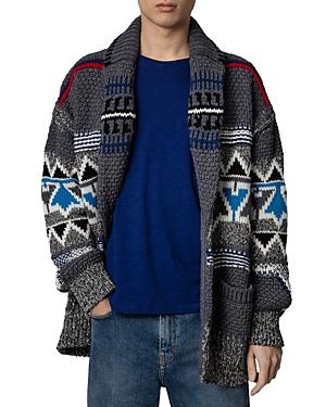Zadig & Voltaire Erra Wo Love Now Geometric Shawl Collar Cardigan