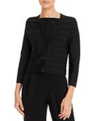 Emporio Armani Pleated-panel Cropped Knit Jacket