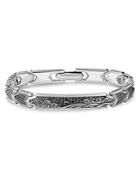 David Yurman Waves Id Link Bracelet With Pave Black Diamonds