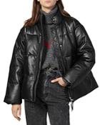 Sandro Ezra Quilted Leather Puffer Coat