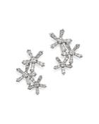 Bloomingdale's Diamond Flower Ear Climbers In 14k White Gold, 0.55 Ct. T.w- 100% Exclusive