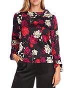 Vince Camuto Enchanted Floral Flutter Cuff Top