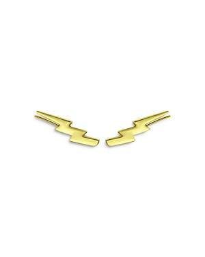 Aqua Lightning Bolt Climber Earrings In 18k Gold Plated Sterling Silver - 100% Exclusive