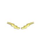 Aqua Lightning Bolt Climber Earrings In 18k Gold Plated Sterling Silver - 100% Exclusive