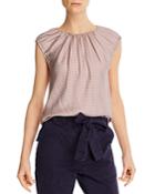 Tailored Rebecca Taylor Pleated Cap-sleeve Blouse
