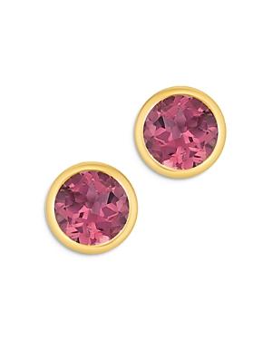 Bloomingdales Pink Tourmaline Bezel Set Stud Earrings In 14k Yellow Gold - 100% Exclusive
