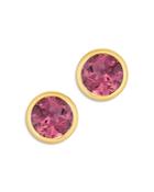 Bloomingdales Pink Tourmaline Bezel Set Stud Earrings In 14k Yellow Gold - 100% Exclusive