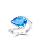 Bloomingdale's Blue Topaz & Diamond In 14k White Gold - 100% Exclusive