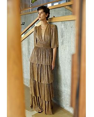 Sabina Musayev Sia Tiered Shimmer Gown