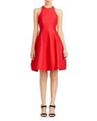 Halston Heritage Cutout Structured Fit And Flare Dress
