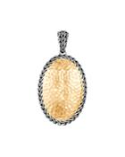 John Hardy 18k Yellow Gold & Sterling Silver Classic Chain Hammered Pendant
