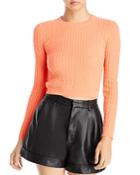 Alice And Olivia Ciara Cable Knit Cropped Sweater