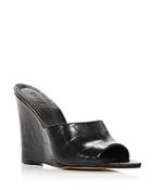 Schutz Women's Lucimara Croc Embossed Wedge Slide Sandals