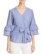 Beachlunchlounge Bell Sleeve Wrap Top