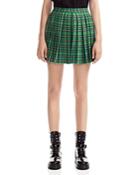 Maje Ivert Pleated Plaid Skort