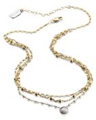 Ela Rae Freshwater Pearl Layered Necklace In 14k Gold-plated Sterling Silver, 14-16