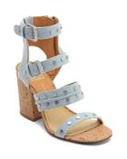 Dolce Vita Women's Eddie Denim High Block Heel Gladiator Sandals