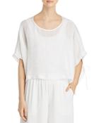 Eileen Fisher Organic Linen Cropped Poncho Top