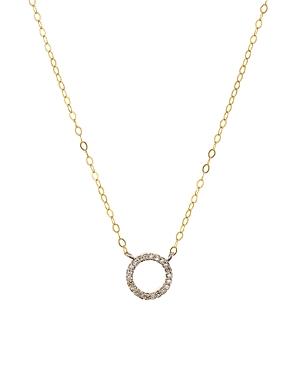 Bloomingdale's Diamond Open Circle Pendant Necklace In Gold-plated Sterling Silver, 15 - 100% Exclusive
